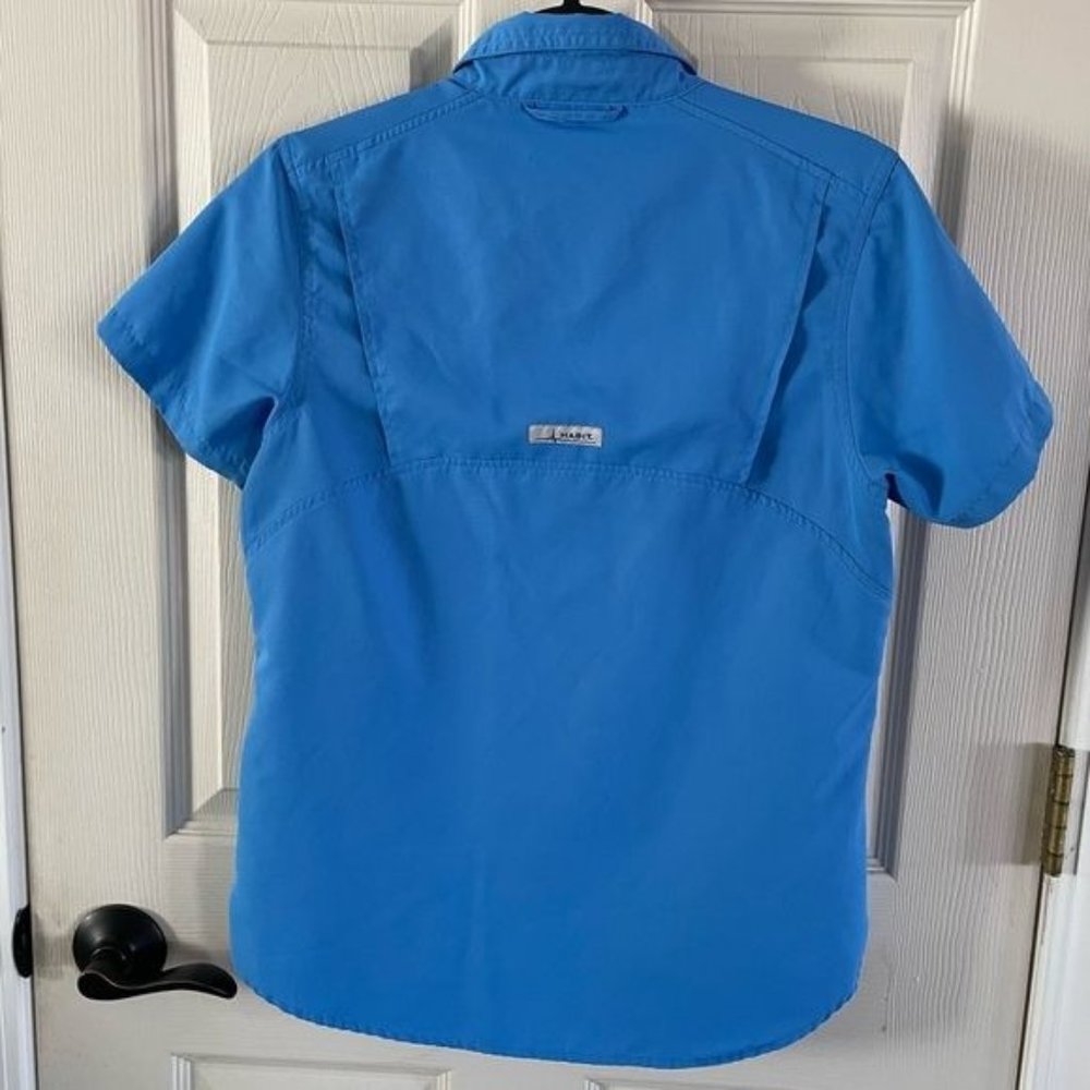Habit Women’s Small Blue Collared Outdoor Sun Protection Fishing Vented Shirt - Picture 8 of 14